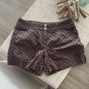 White House black market shorts brown eyelet